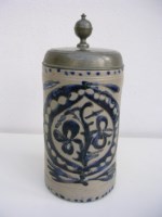 Westerwald Carved Beer Stein Pewter Lid